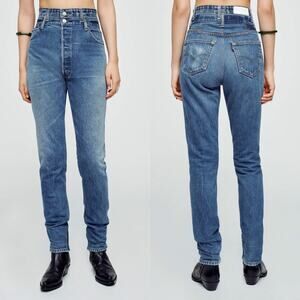 RE/DONE x Levi’s Double Waisted Drainpipe Jeans Indigo Blue Women’s 23